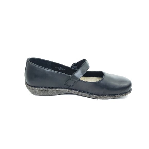 Born Basics Mary Jane Womens Buckle Comfort Flats Black Leather EU 41-42 US 11 - Picture 2 of 13